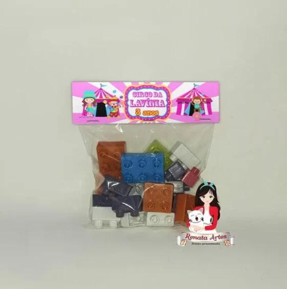 Blocos de Montar Personalizado Circo Rosa