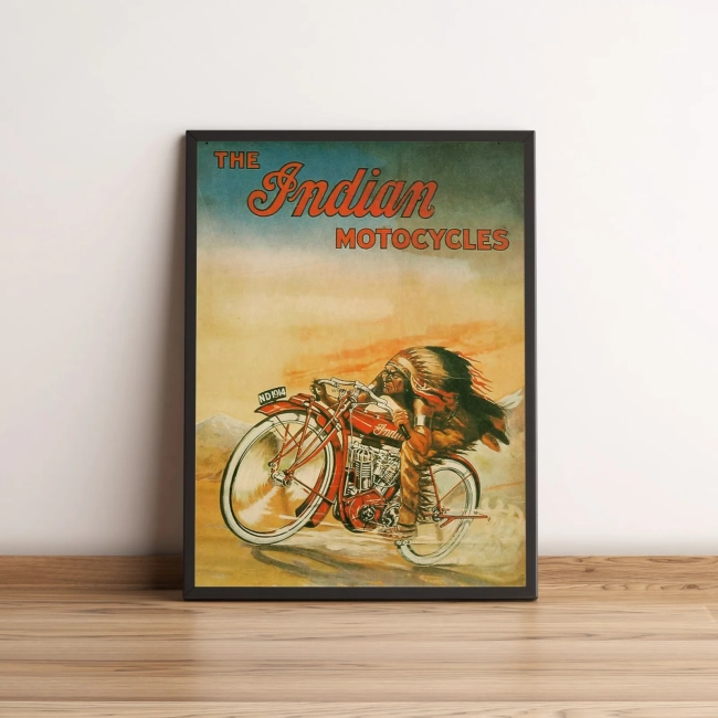 Quadro com pôster retrô Indian Motorcycles 2610