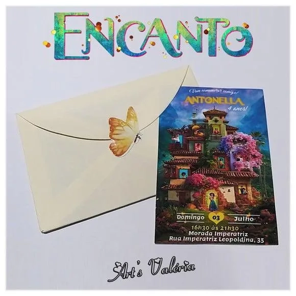 Convite Encanto - 9,5cm X 6,5cm