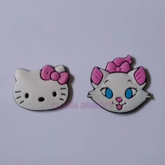 Aplique da Hello Kitty e Gatinha emborrachado -pct c/10 unid