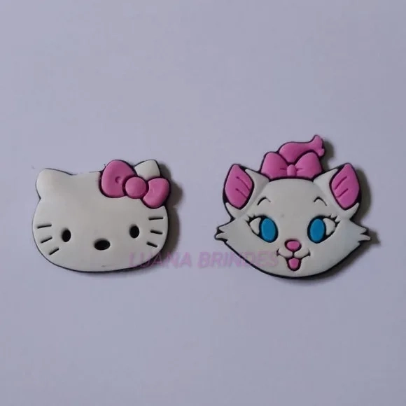 Aplique da Hello Kitty e Gatinha emborrachado -pct c/10 unid