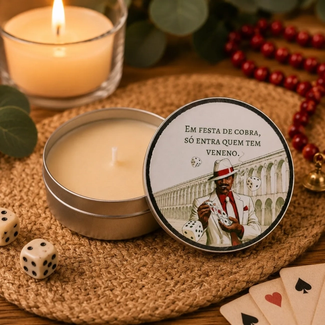 102 unidades de Vela Aromática na latinha Personalizada, Zé Pilintra - Orixás e Entidades, fazemos qualquer tema.