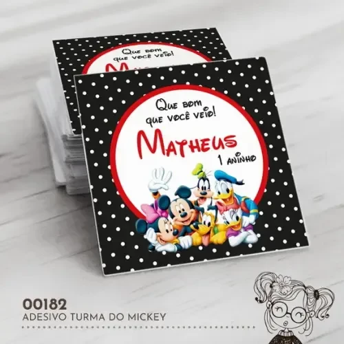 Adesivo Quadrado Turma do Mickey - 00182