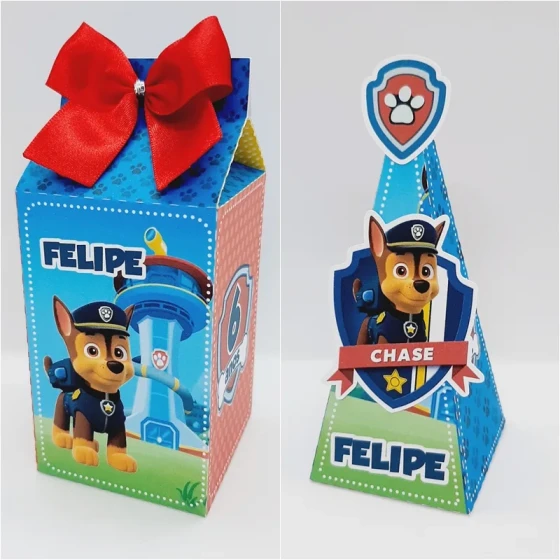 PEGUE E MONTE - Kit Festa PATRULHA CANlNA - Decoração de Festa - Caixinhas Personalizadas