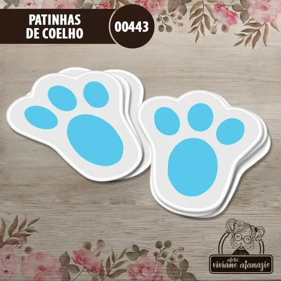 Patinhas de Coelho 5,5cm - Kit c/ 30 Unid