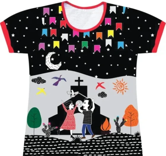 Camiseta Feminina Adulto Cordel Caipira