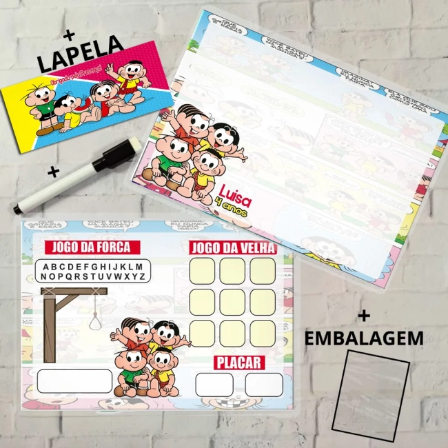 Lousa Magica Personalizada para lembrancinhas da Turma da Mônica