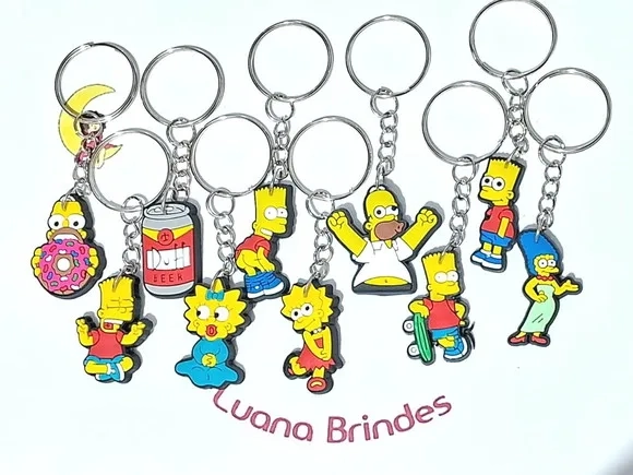 Chaveiro Simpsons Emborrachado Pacote com 10 Unidade