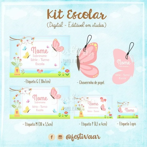 60 Etiquetas Escolares Personalizadas Prova D'agua