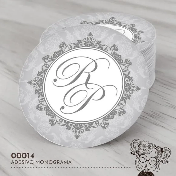 Adesivo Redondo Monograma - 00014