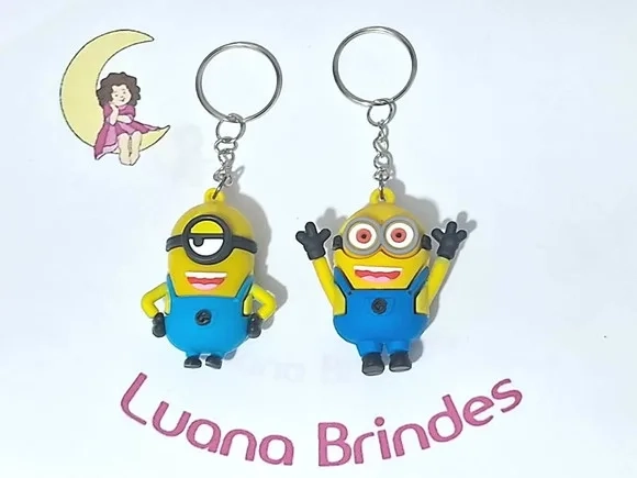 Chaveiro Minions 3d Emborrachado Pacote com 2 Unidades