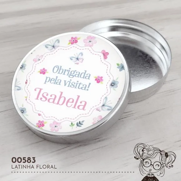 Latinha Adesivada Floral - 00583