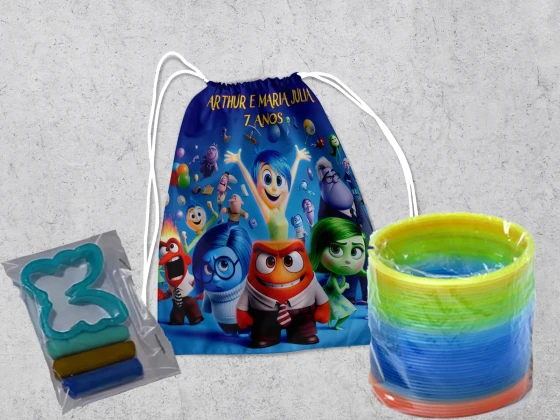 Kit Mochilinha + Mini Massinha de modelar e Mola Maluca Divertidamente