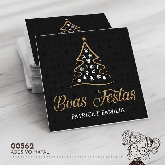 Adesivo Quadrado Natal - 00562