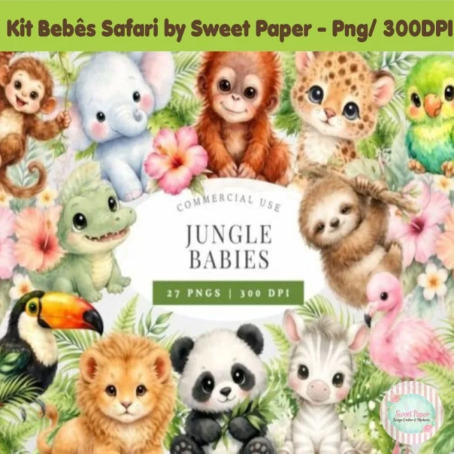 Kit Digital bebês safari 213823D