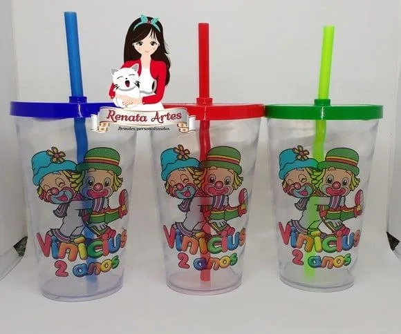 Copo com Canudo 500ml Patati Patatá