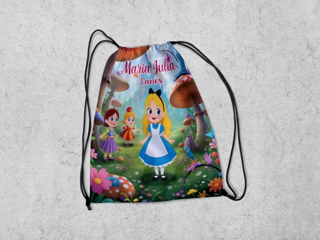Mochilinha Personalizada Alice no Pais das Maravilhas