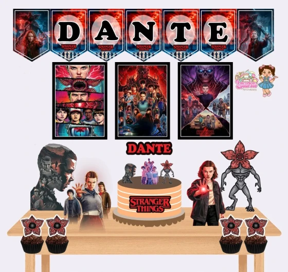Kit Festa Só Um Bolinho STRANGER THINGS- Decoração de Festa