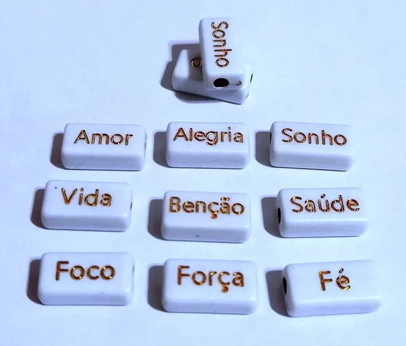 Entremeio com Palavras 8x15mm - 30 Unidades