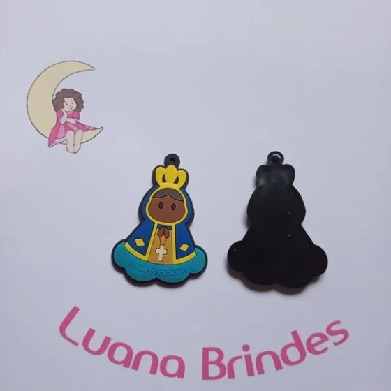 Pingente Nossa Senhora Aparecida Borracha 5,5cm Pct 5 Unids