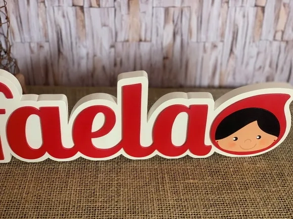 Chapeuzinho Vermelho Nome em mdf - Sb