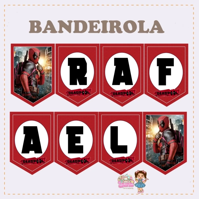 Kit Festa Só Um Bolinho DEADPOOL - Decoração de Festa