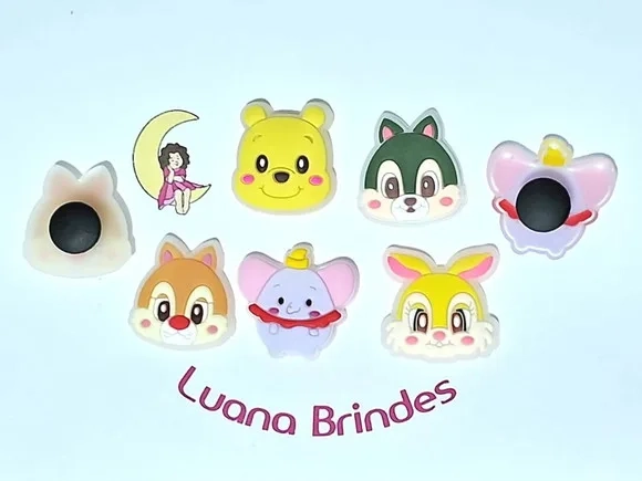 Pins de Crocs Ursinho Pooh Fluorescente 5 Unidades