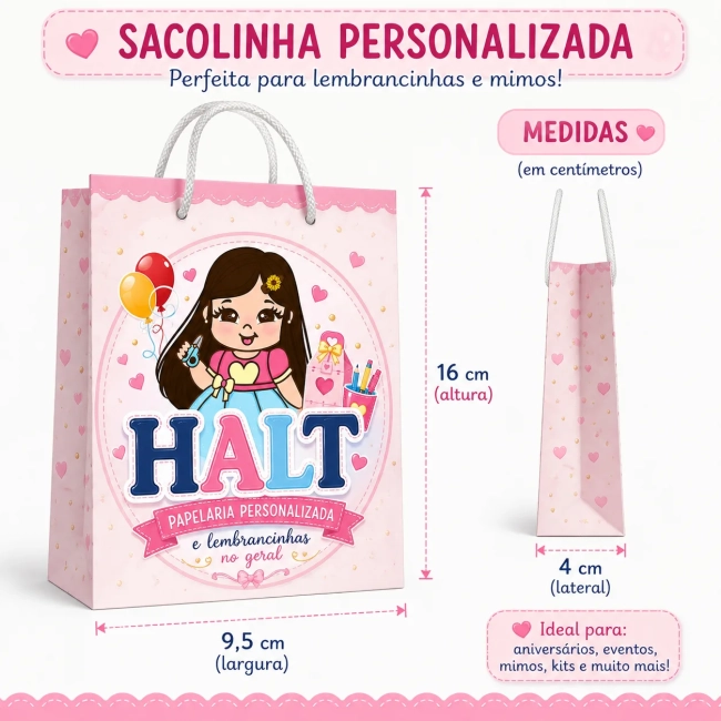 Sacolinha personalizada para lembrancinha Guerreiras do K pop
