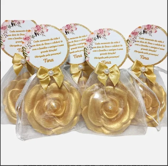 Lembrancinha de Aniversário 70 Anos: Sabonete Flor Aberta