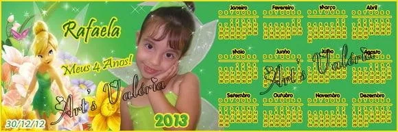 Calendário Marca Página c/ Ímã - 15x5cm