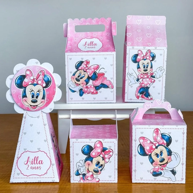 PEGUE E MONTE - Kit Festa MINNIE - Decoração de Festa | Lembrancinhas | Aniversário | Personalizados