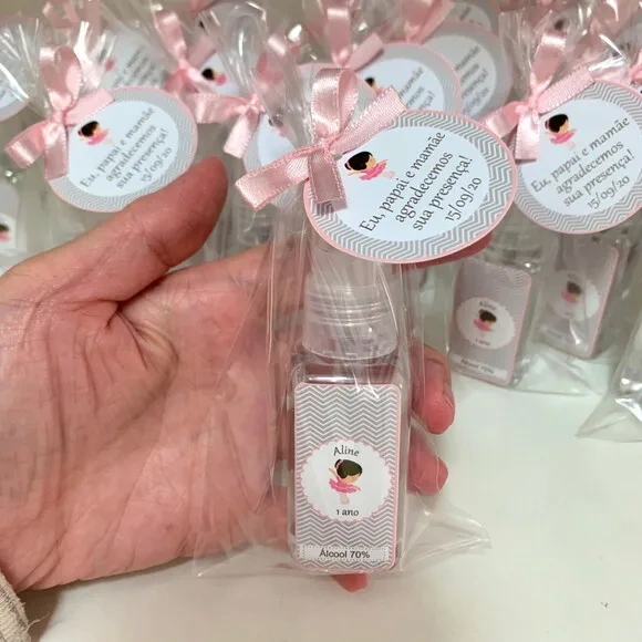 Álcool 70% Spray Lembrancinha aniversário bailarina
