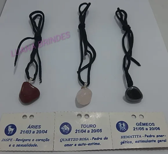Colar com Pedras dos Signos - 3 unidades