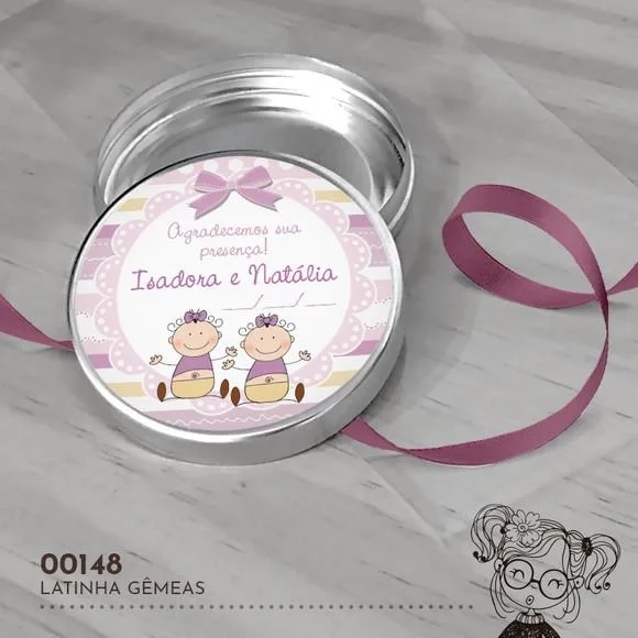 Latinha Adesivada Gêmeas - 00148