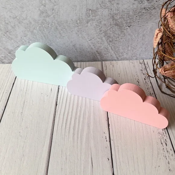 Trio de Nuvens Pastel - Decoração Bebê