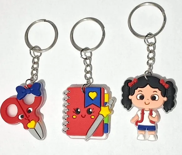 Chaveiro Escola Emborrachado Pacote C/6 Unidades Variados