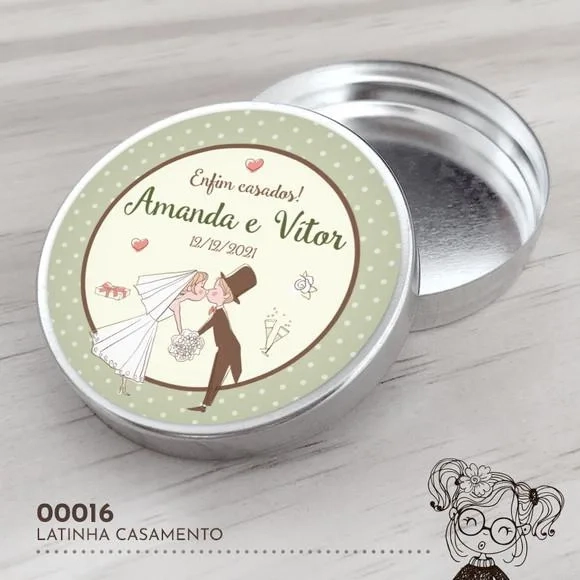 Latinha Adesivada Casamento - 00016