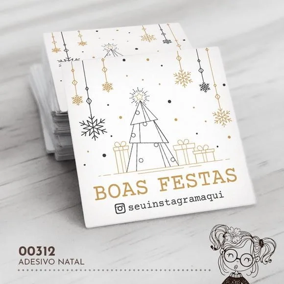Adesivo Quadrado Natal - 00312