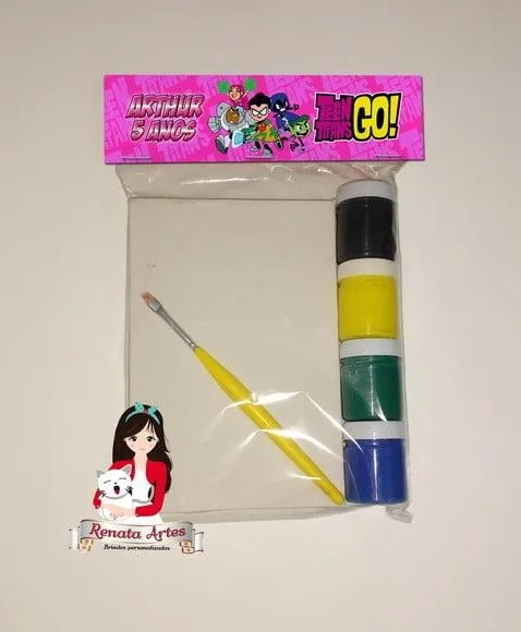 Kit Pintura Personalizado Jovens Titãs Rosa
