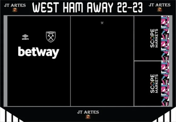 Vetor Camisa do West Ham Away 22-23