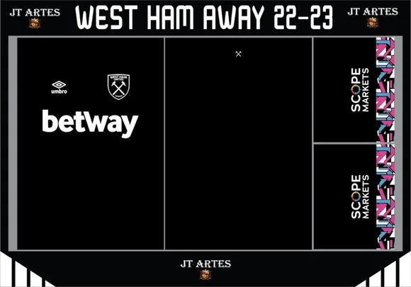 Vetor Camisa do West Ham Away 22-23