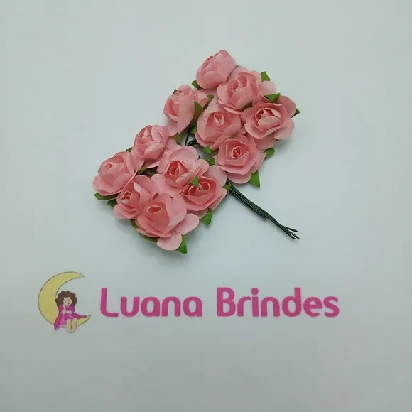 Buquês Flores de Papel Rose 2 Unidades com 12 Flores Cada