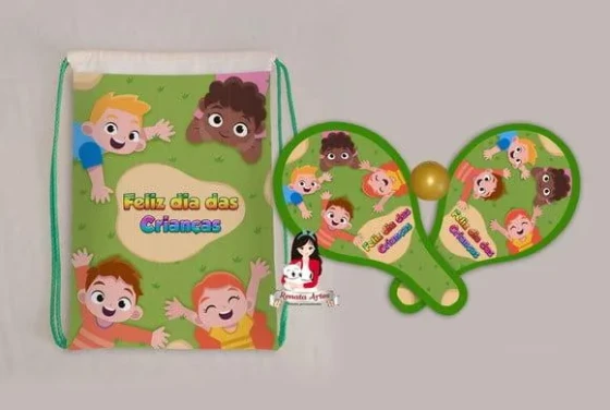 Mochila Ping Pong Personalizada Tema Dia das Crianças