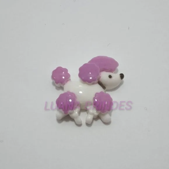 Aplique de Cachorro Poodle em Acrílico - pct c/12 unidade