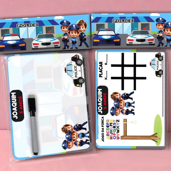 Lousa Magica Personalizada lembrancinhas Tema Polícia