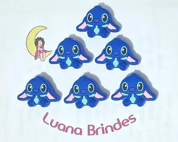 Pingente Stitch com Furo Passante Pacote com 5 Unidades