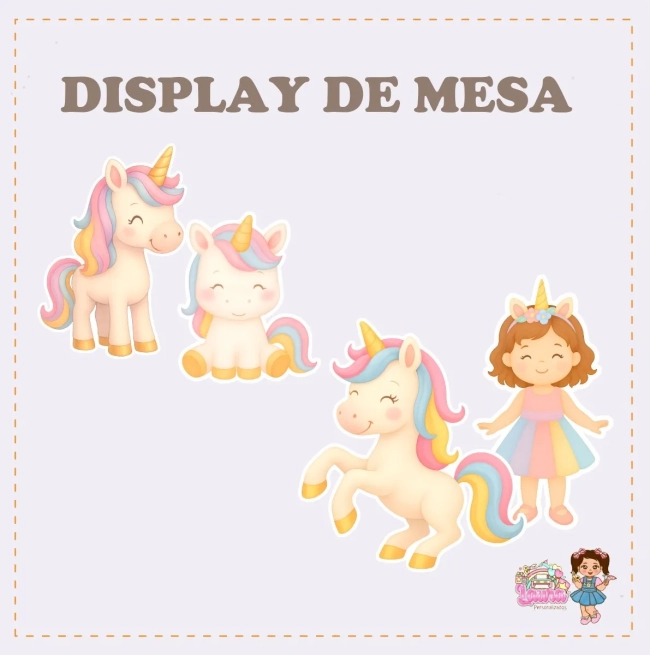 Kit Festa Só Um Bolinho UNICORNIO - Decoração de Festa