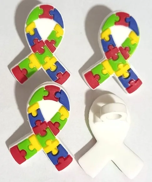 Ponteira P/lápis Laço Símbolo Autismo - 6 Unidades