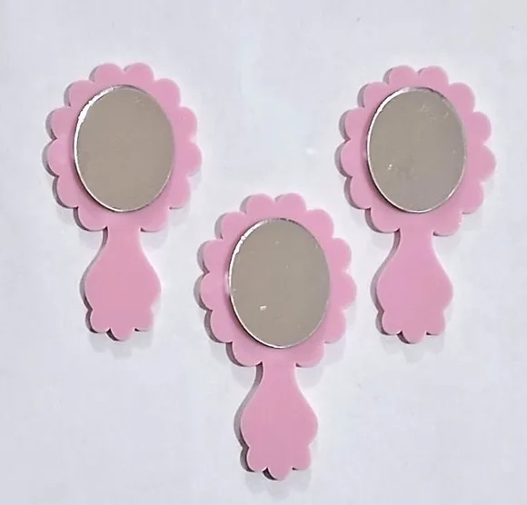 Espelho Princesa Acrílico 5,5cm Variados -6 Unidades