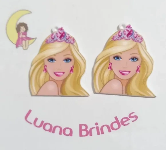Pingente Barbie em Acrilico U.v - 6 Peças